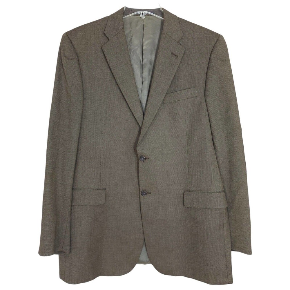 Burberry Mens Blazer Brown Wool Academia Suit Jacket USA Academia Vintage Sz 44L